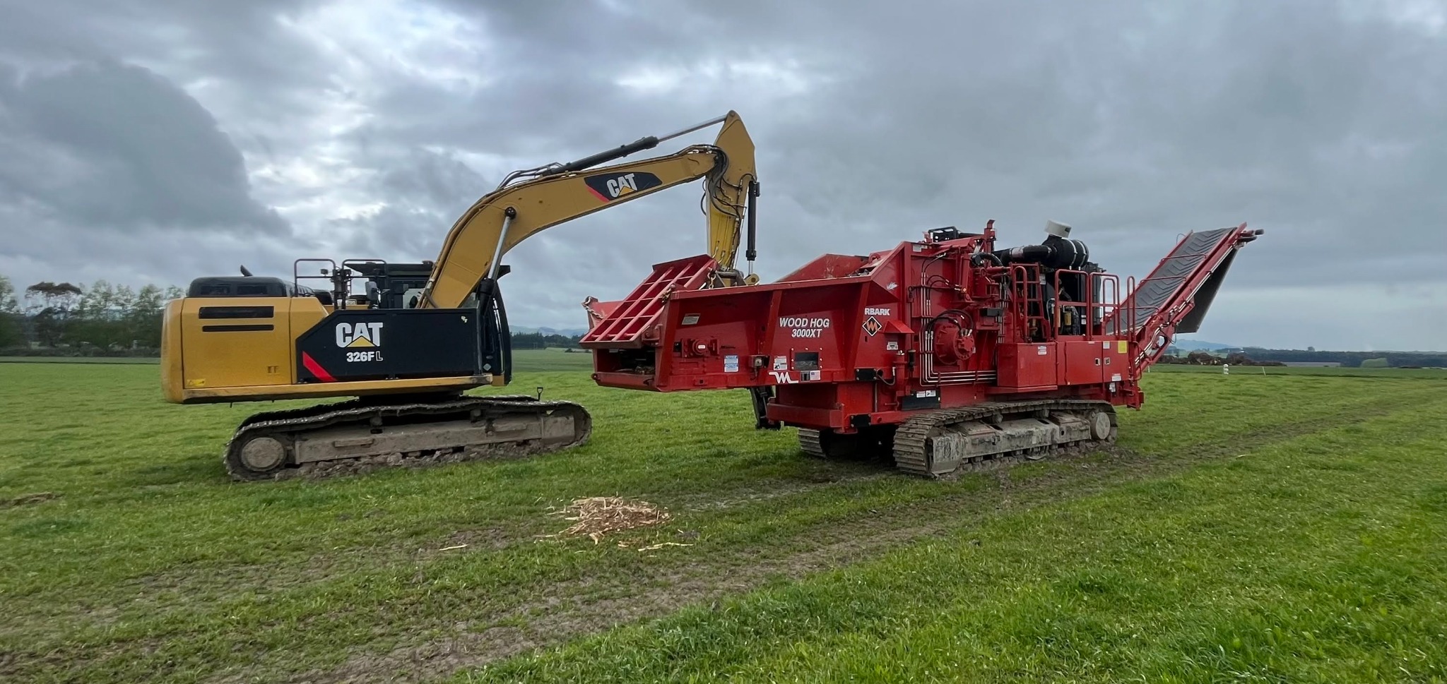 CAT and Morbark heavy equipment