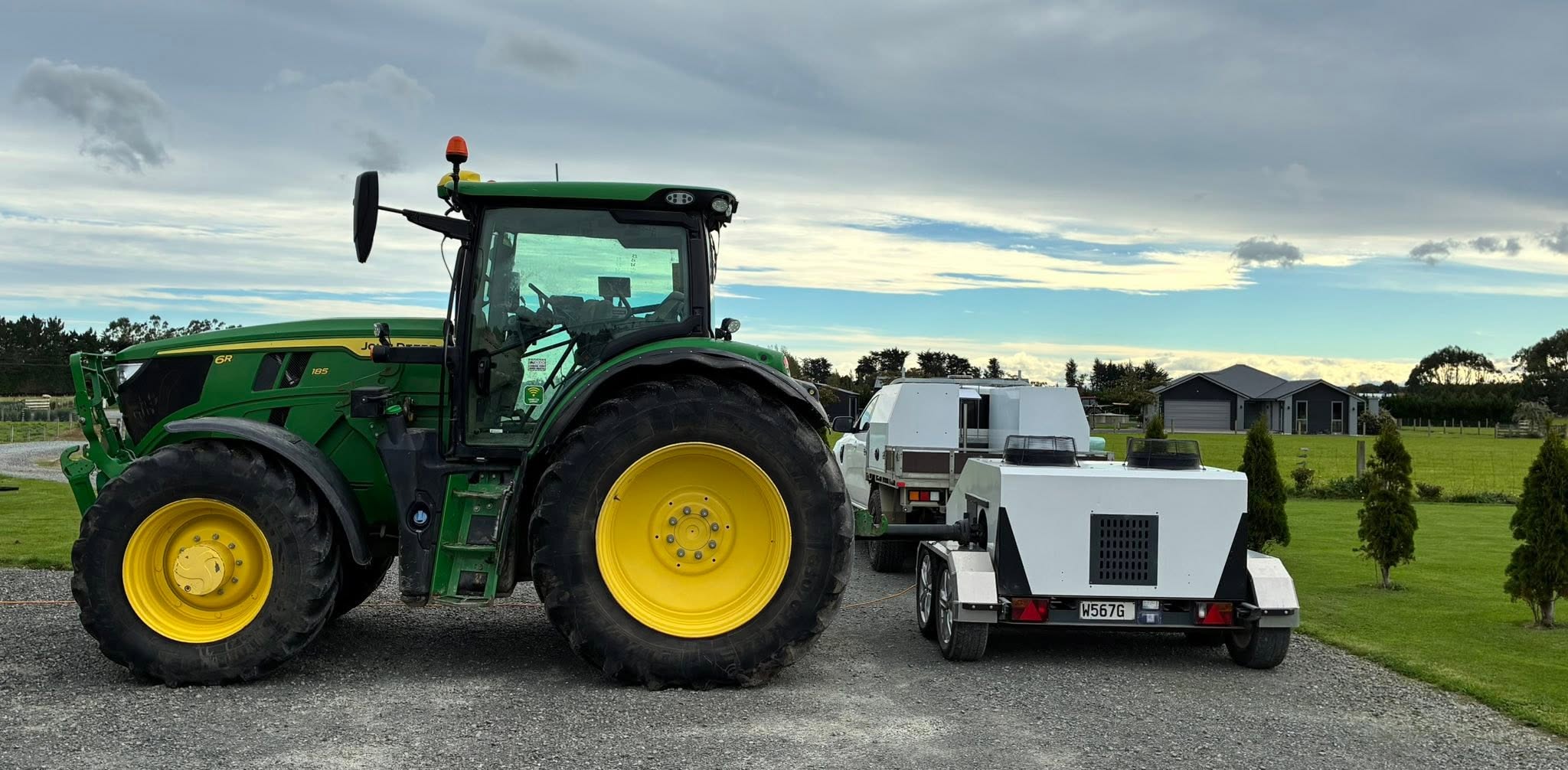 Tractor undergoing MAHA PTO dyno testing